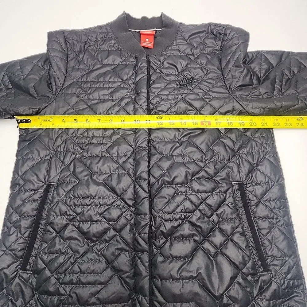 Nike Jacket Primaloft Quilted Black Snap Women Sz Large Lightweight Polyester